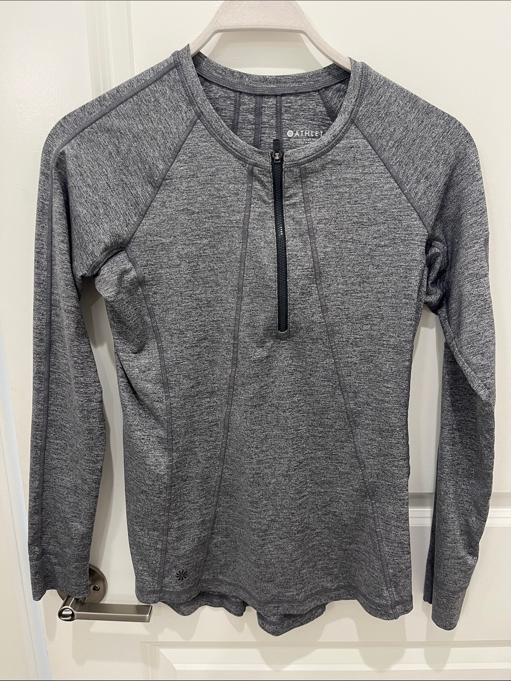 Athleta Heather Grey Half-Zip Performance Top